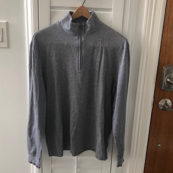 Banana republic heather gray 1/4 zip pull over Sz L - Picture 1 of 4